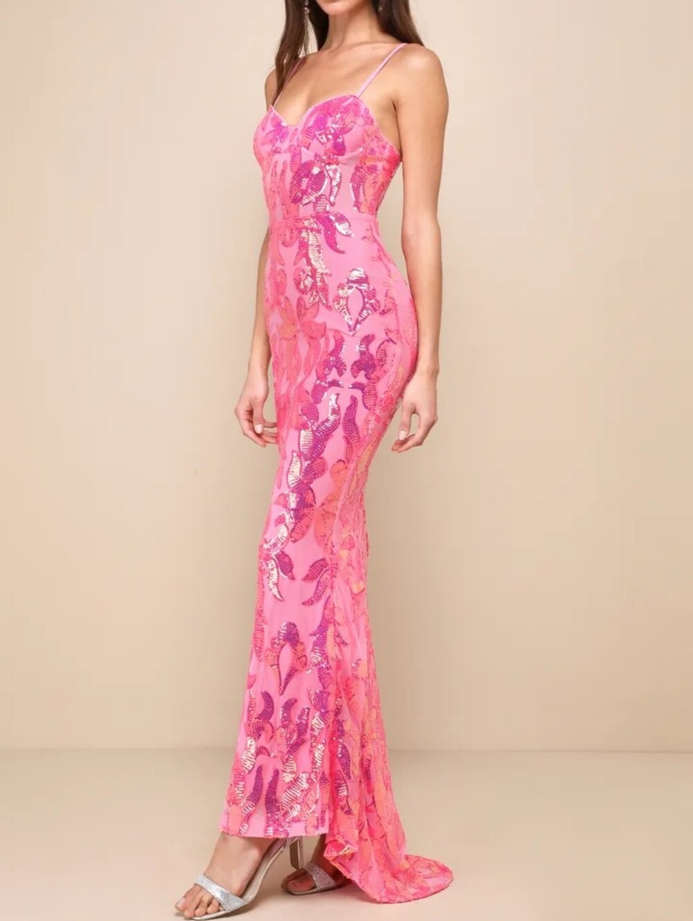 Lulus Sequin Pink Maxi Dress